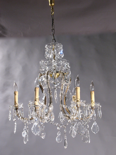 Genuine Antique Lighting: 6-Light Crystal Chandelier