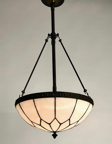 Genuine Antique Lighting: Antique Egg & Dart Border Slag Leaded Glass ...