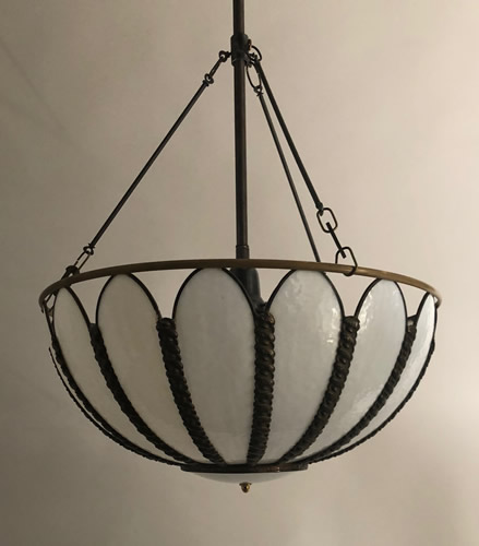 Genuine Antique Lighting: Opalescent Leaded Glass Dome