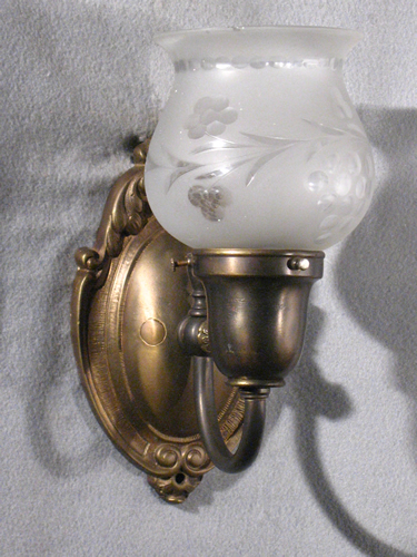 Genuine Antique Lighting: Pair of Oval Back Sconces