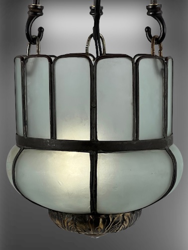 Antique Frosted Glass Panel Pendant Lighting