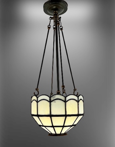 Opal Leaded Glass Inverted Dome Ceiling Light