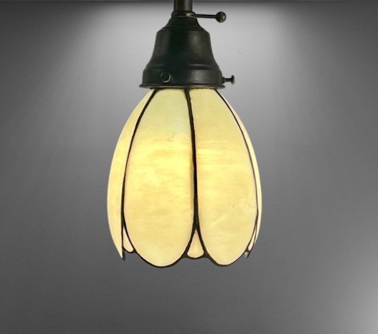 Antique White Leaded Glass Pendants